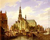 Famous Amsterdam Paintings - A Capriccio View Of Amsterdam